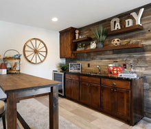 Load image into Gallery viewer, Weathered Woods most popular Rough Sawn Palette on 6" pine.