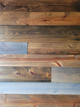 Load image into Gallery viewer, 6&quot; Ship lap side, With 3 medium browns 1 dark brown and 2 grays for that perfect Weathered Wood look. Reversible your choice during install.
